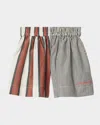 Burberry Striped Cotton Shorts In Multicolour Ip Pttn