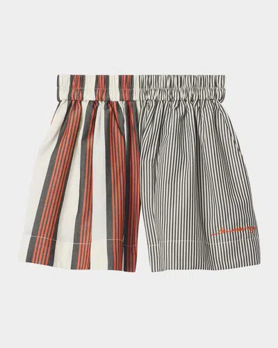 BURBERRY GIRL'S MARCY MIXED STRIPES SHORTS