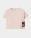 Burberry Girl's Racheal Ekd Label Short-sleeve T-shirt In Pale Cameo
