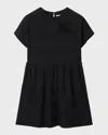 Burberry Logo-embossed Cotton Dress In Black