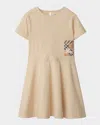 Burberry Check Label Cotton Dress In Calico