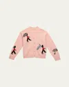 Burberry Girl's Romie Embroidered Soldier Cardigan In Pink