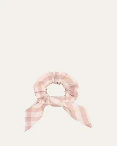 Burberry Kids' Girl's Tie Cotton Check Scrunchie In Pink