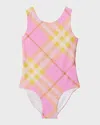 BURBERRY GIRL'S TIRZA CHECK-PRINT ONE-PIECE SWIMSUIT