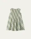 Burberry Girl's Yvette Smocked Check-print Dress In Breeze Ip Check