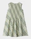 Burberry Girl's Yvette Smocked Check-print Dress In Breeze Ip Check