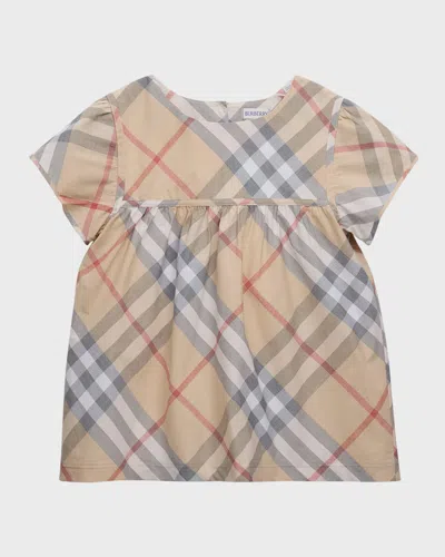 BURBERRY GIRL'S ZOEY CHECK-PRINT BLOUSE