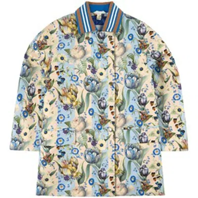 Burberry Kids'  Girls Adela Pale Cream Floral Thomas Bear Jacket In Multi