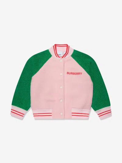 Burberry Kids' Girls Aislinn Knit Sports Jacket In Pink