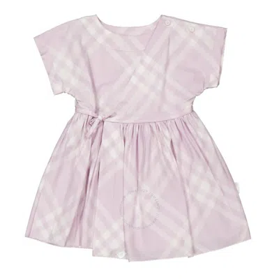 Burberry Girls Anorra Bias Check Short-sleeve Dress In Pink
