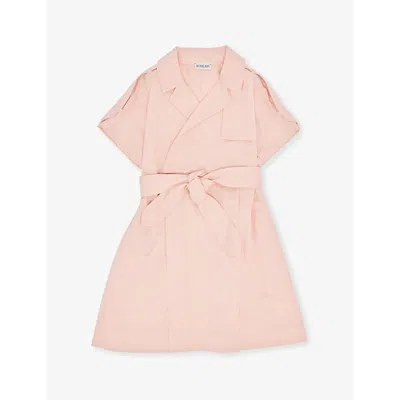 Burberry Girls Apricot Pink Kids Chloe Patch-pocket Cotton-blend Dress 3-14 Years