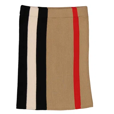 Burberry Kids'  Girls Archive Beige Icon-stripe Knitted Skirt