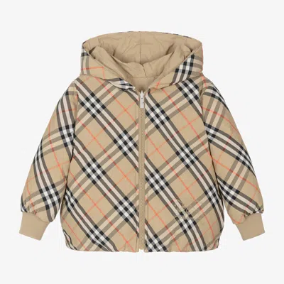Burberry Kids' Rufus Hooded Woven-blend Jacket 4-14 Years Sand Ip Check In Beige