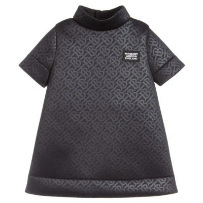 Burberry Kids' Girls Black Monogram Neoprene Dress