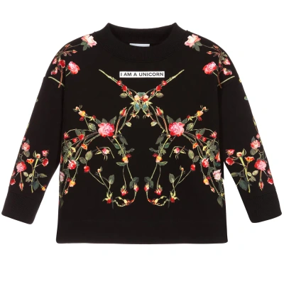 Burberry Babies' Girls Black Unicorn Roses Sweatshirt