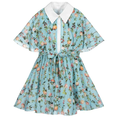 Burberry Kids' Girls Blue Floral Dress