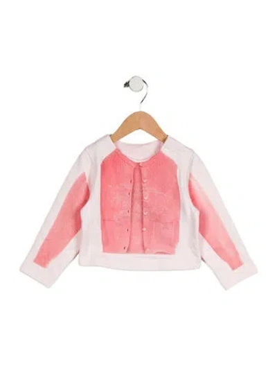 Pre-owned Burberry Babies' Girls' Cardigan Graphic Sweatshirt W/tags In Pink