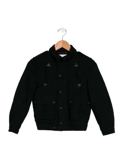 Pre-owned Burberry Kids' Girls' Casual Wool Coat In Black/green