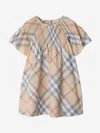 Burberry Girl's Cali Smocked Check-print Dress In Multi
