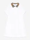 Burberry Girls Check Collar Astrid Dress In White