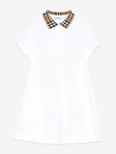 Burberry Kids'  Girls Check Collar Astrid Dress In White