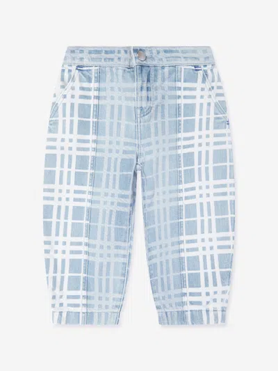 Burberry Babies'  Girls Check Jasmine Trousers In Blue