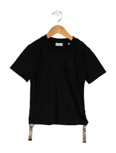 Pre-owned Burberry Babies' Girls' Cinched T-shirt In Black