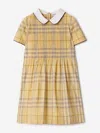 Burberry Check-print Cotton Dress In Yellow