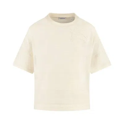 Burberry Kids'  Girls Equestrian Knight Motif Cotton T Shirt In Yellow
