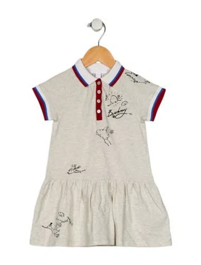Pre-owned Burberry Babies' Girls Graphic Polo Dress W/tags In Multi