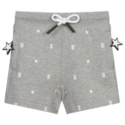 Burberry Girls Grey Monogram Baby Shorts In Gray