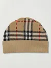 Burberry Check Wool Beanie In Sand