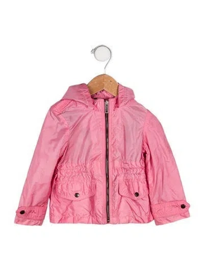 Pre-owned Burberry Babies' Girls Hooded Jacket In Pink