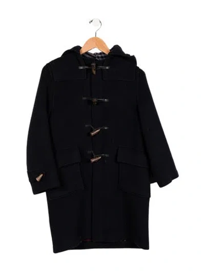 Pre-owned Burberry Kids' Girls' Hooded Wool Jacket In Blue