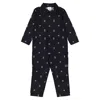 Burberry Girls Indigo Denim Monogram And Star Print Jumpsuit In Purple
