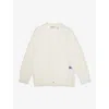 BURBERRY BURBERRY GIRLS IVORY KIDS GRAHAM LOGO-EMBROIDERED WOOL KNITTED CARDIGAN 3-14 YEARS