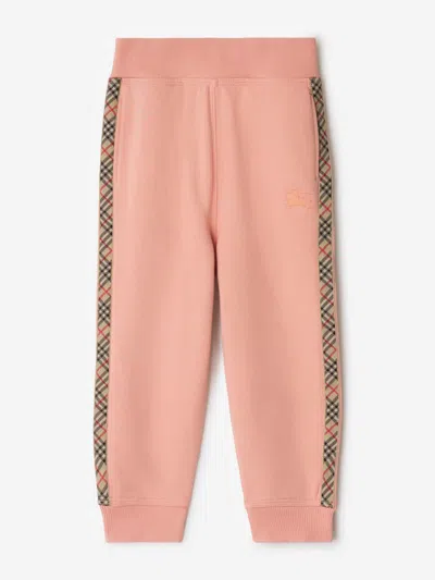 Burberry Babies'  Girls Jackson Check Tape Joggers In Pink