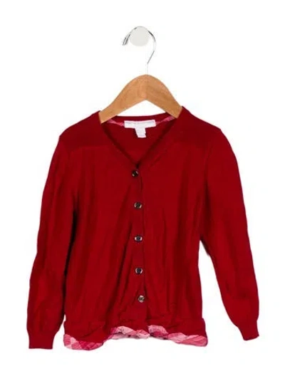 Pre-owned Burberry Babies' Girls' Knit Top In Red
