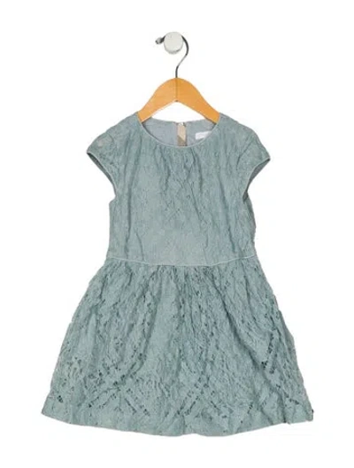 Pre-owned Burberry Babies' Girls Lace Dress In Green