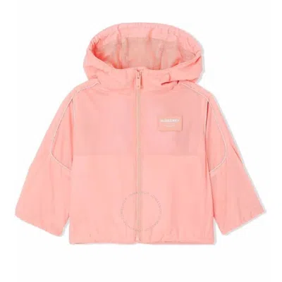 Burberry Kids'  Girls Light Clay Pink Addison Horseferry Hooded Jacket