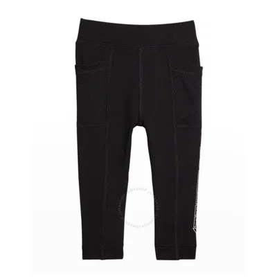 Burberry Girls Logo Printed Stretch Leggings In Black