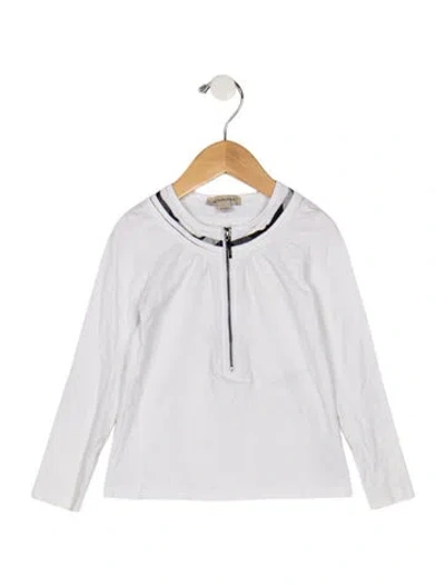 Pre-owned Burberry Babies' Girls' Long Sleeve Shirt In White