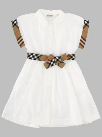 Burberry Girls' Mini Checked Dress In White