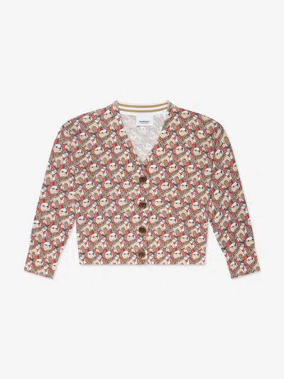 Burberry Babies' Girls Nicolette Bears Cardigan In Beige