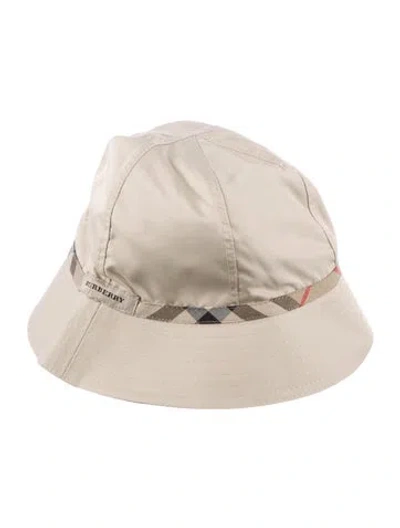 Pre-owned Burberry Babies' Girls' Nova Check Bucket Hat In Neutral