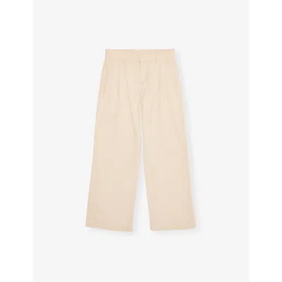 Burberry Girls Pale Stone Kids Carven Relaxed-fit Straight-leg Woven-blend Trousers 3-14 Years