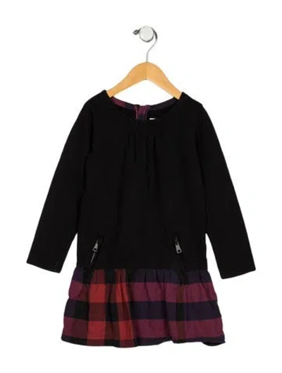 Pre-owned Burberry Babies' Girls' Patterned Long Sleeve Dress In Multi