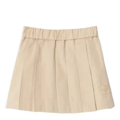 Burberry Kids'  Girls Pleated Cotton Blend Skirt In Brown