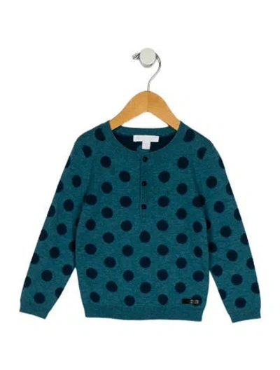 Pre-owned Burberry Babies' Girls' Polka Dot Sweater In Blue