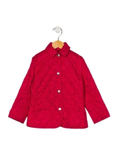 Pre-owned Burberry Babies' Girls' Quilted Jacket In Pink